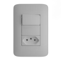 Conj.4x2 1 interruptor paralelo 10a + 1 tomada 2p+t 10a/250v