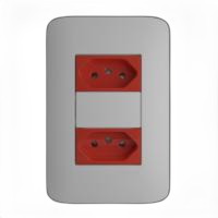 Conj.4x2 2 tomada 2p+t 20a/250v vermelha