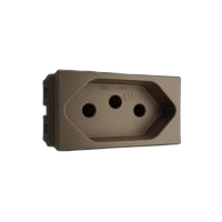 Modulo 1/03 tomada 2p+t 10a/250v - cor bronze