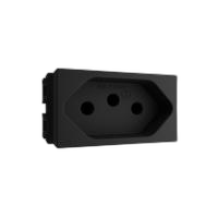 Modulo 1/03 tomada 2p+t 10a/250v preto fosco