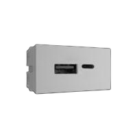 Modulo 1/3 fontec/tomada usb tipo a-c 5v 2.1a cor branco