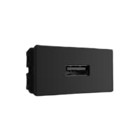 Modulo 1/3 fonte c/tomada usb 5v 2,1a cor preto fosco