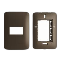 Placa 4x2 1/3 + suporte - cor bronze