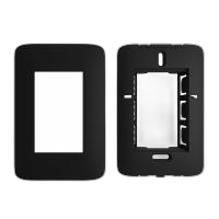 Placa 4x2 3/3 + suporte - cor preto fosco