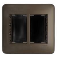 Placa 4x4, 2x 3/3 + suporte - cor bronze