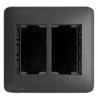 Placa 4x4, 2x 3/3 + suporte - cor chumbo